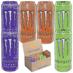 Monster Energy Ultra Variety Pack Sunrise Violet Paradise with BETRULIGHT Decal 16 fl Oz Cans – Pac