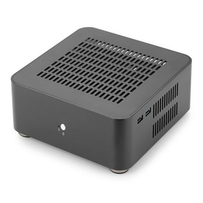 전원 공급 장치가 있는 소형 데스크탑 컴퓨터 케이스 알루미늄 섀시 PSU HTPC Mini ITX PC 하우스 RGEEK L80S, 블랙 케이스