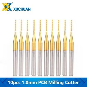 oute bit티타늄 코팅 카바이드 PCB 밀링 커터 CNC 라우터 비트 기계 공구용 콘 엔드 밀 0.8-3.175mm 1, 27 10pcs 1.5-3.175mm, 10개