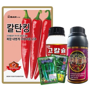 칼탄킹 고추 씨앗 1200립 복합내병계 극대과종 재배안정 탄저병 역병 홍초 건초 고추씨 종자, 1개