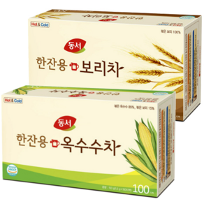 동서식품 한잔용 보리차+옥수수차, 1세트, 2개입, 150g