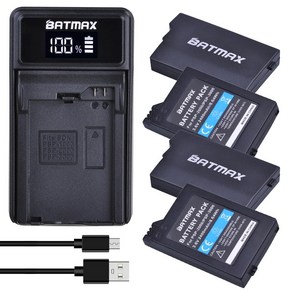 Batmax PSP2000 배터리 및 LED USB 충전기 소니 PSP2000 PSP3000 게임패드 플레이스테이션 휴대용 컨트롤러용 2400mAh, 1개, 6.1 battey