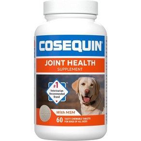 Nutamax Cosequin Maximum Stength Joint Health Supplement fo Dogs - With Glucosamine Chondoitin, 뼈/관절강화, 1개, 츄어블60타블렛