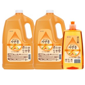 [KT알파쇼핑]자연퐁 주방세제 3L x 2개 (향2종 중 택1) + 490ml 증정