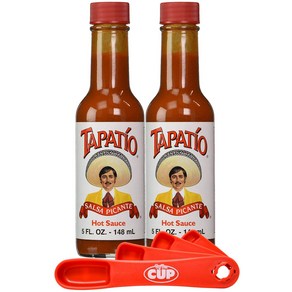 Tapatio Salsa Picante Hot Sauce 5 Ounce Bottle (Pack of 2 타파티오 살사 피칸테 핫 소스 5온스 병(2팩) 바이 더 컵 측정 스푼 포, 2개