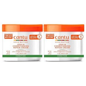 Cantu 리브인 컨디셔닝 리페어 크림 시어 버터 함유 473.2ml16온스 2팩 포장은 다를 수 있음, 473.2ml, 2개