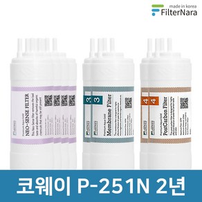 코웨이 P-251N 2년 세트 고품질 정수기 필터 호환 필터나라, 2년세트 (4+2+2=8개), 1개