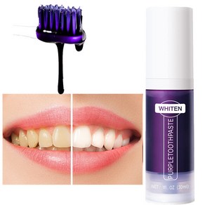 1+1 puple toothpaste 치아 미백 화이트닝 치태개선효과 미백치약, 2개, 30ml