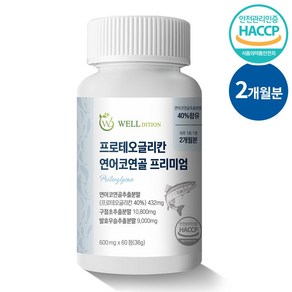 프로테오글리칸 연어코연골 프리미엄 웰디션 식약처 HACCP인증 구절초 발효우슬, 1개, 60정