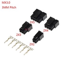 10sets MX3.0 3.0mm 피치 Micro-Fit 3.0 커넥터 하우징 2*1/2/3/4/5/6/8/10/12 핀 Male 쉘 터미널 Molex 43030 2 P/3P/4