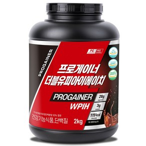 프로게이너 WPIH 2000g 초코맛 가수분해 분리유청단백질 하이드로 웨이 프로틴쉐이크 단백질보충제 식약처등록 건강기능식품