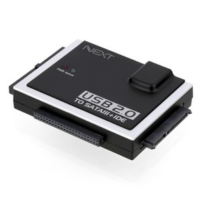 [이지넷유비쿼터스] USB-A 2.0 to SATA/IDE 컨버터 NEXT-218 SATA/IDE NEW [블랙], 단일 모델명/품번