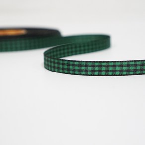 리본벨리 바둑체크리본 10mm, 14m, 초록/검정