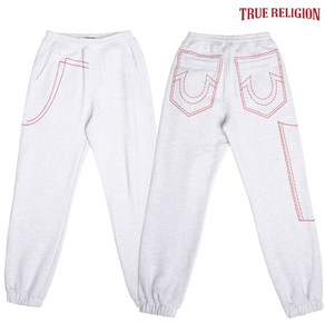 [TRUE RELIGION] 저지 조거 팬츠 화이트멜란지