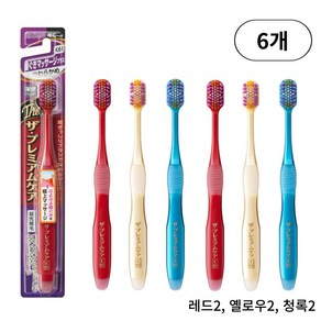 [EBISU] 에비스 K61 더프리미엄 잇몸 마사지 플러스 칫솔 피팅배열 일본판매 1위, 1세트, 6개입