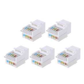 5pcs 도구 프리 CAT5E UTP 네트워크 모듈 RJ45 커넥터 소켓 컴퓨터 콘센트 케이블 어댑터 키스톤 잭을위한 잭, 한개옵션0, 5개