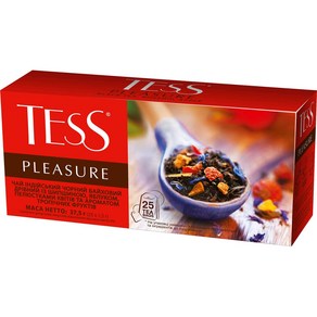 Black Tea Tess Wild Rose Apple Pleasue Beveages Gocey 블랙티 ​​테스 와일드 로즈 애플 플레저 음료 식료품 고급 식품 25개 티, 1개, 45.36g