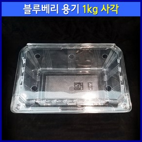 블루베리 용기 1kg 사각 (100개) / 베리류 아로니아 오디 복분자 방울토마토 과일 포장 용기