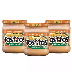 [미국직배송]Tostitos Salsa Con Queso Medium 토스티토스 살사 콘 나초치즈 3pc x 1세트, 3개, 425.2g