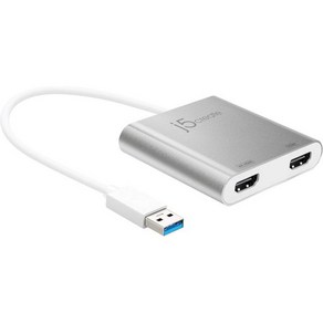 j5ceate USB to HDMI 어댑터 듀얼 3.0 멀티 모니터 케이블 4K Ulta HD Micosoft 7 8.1 10/Mac OS X v10.6 이상과 호환(JUA3, Single, 1개