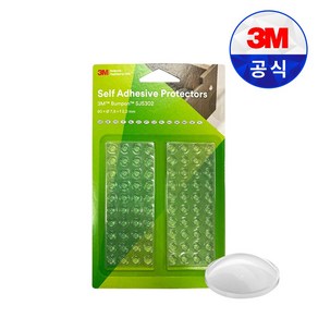 3M 범폰 SJ5302 투명 원형 블리스터팩 80개입 고무발 미끄럼 방지 패드, 1개