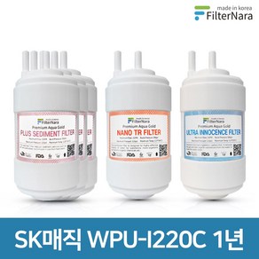 SK매직 WPU-I220C 1년 세트 정수기 프리미엄 필터 호환, 1년세트 (3+1+1=5개), 1개