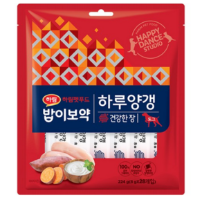 하림펫푸드 밥이보약 하루양갱 건강한 장 강아지 영양 간식, 닭+고구마, 224g, 2개