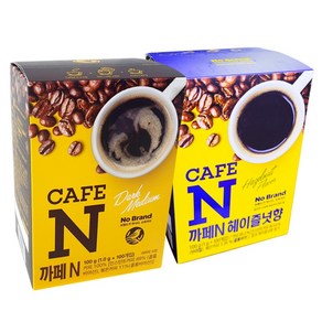 노브랜드 카페 N 1g x 200개입 (블랙커피+헤이즐넛커피) 콜롬비아 분말 스틱 커피, 100g, 2개, 100개입