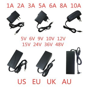 AC DC 12V 5V 6V 8V 9V 10V 13V 14V 15V 24V 전원공급장치 어댑터 1A 2A 3A 5A 6A 8A 220V LED 드라이버, [02] 6V, [02] US Plug, [07] 10A, 1개