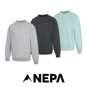 [백화점 매장판] 네파 NEPA 공용 아웃도어 맨투맨 에센셜 기모 라운드 봄 가을 패션 데일리 등산 아웃도어 남성 여성 남여공용 긴팔티셔츠 맨투맨티셔츠