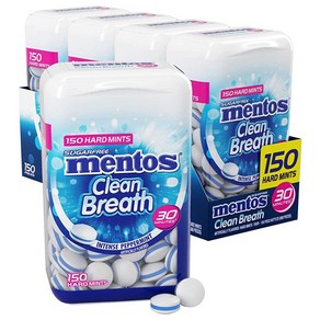 Mentos 클린 브레스 하드 민트 인텐스 페퍼민트 150개 4팩, 150 Count (pack of 4), 2) 인텐스 페퍼민트 - 150 Count Pack o