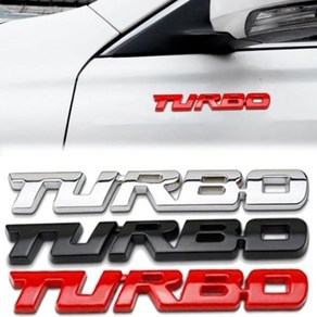 차량 외관 튜닝 용품 TURBO 접착식 엠블럼 3컬러, 레드(1238-3), 색상:레드(1238-3)