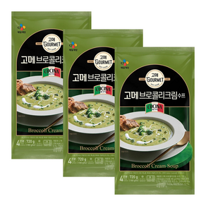 씨제이 고메 브로콜리크림수프 180g x 4 x 3 간편조리 바질 스프 아침식사 대용식, 720g, 3개