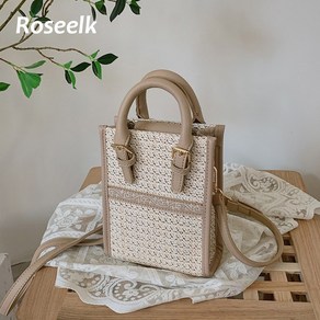 Roseelk 미니 핸드백 왕골 밀집백