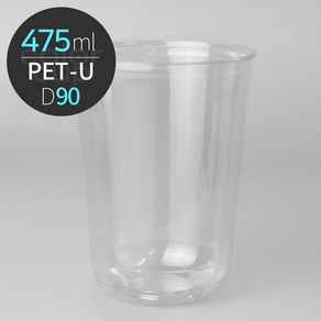 [박스] PET U자형 투명컵 16온스 PETU 500ml 90파이 1000개, 1개