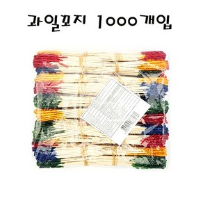 [캠인노크] 과일꽂이 자작나무 꽃요지 롱 이쑤시개, 1000개, 2개