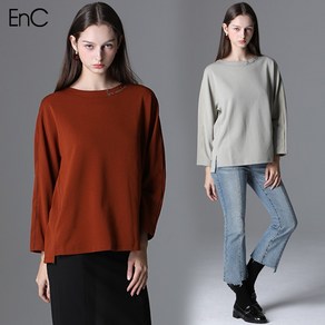 ENC 자수 레터링 티셔츠 ENLW03933B