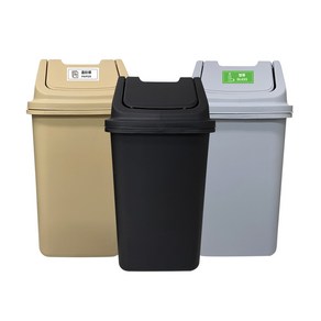 화장실 사무실 카페 쓰레기통 20L 모던 코지 정사각휴지통 3호, 무광그레이