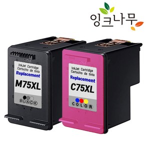 삼성 INK-M75XL C75XL 재생잉크 세트 SCX-1430 SCX-1450 SCX-1455 SCX-1460 SCX-1470 SCX-1770 SCX-1770F 1770FH, INK-M75XL 블랙+INK-C75XL 컬러 세트, 1세트