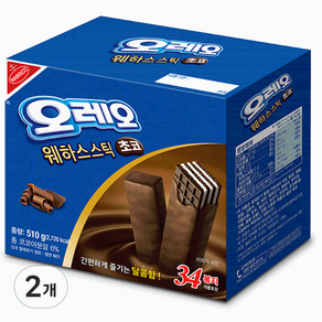 나비스코 오레오 웨하스스틱 초코, 510g, 2개