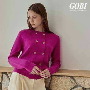 [런칭가349000원]고비(GOBI) 캐시미어 이중직 더블 버튼 가디건