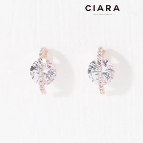 CIARA 14K Saviano 풀샤이닝 빅스톤 하프서클 귀걸이(GoldPlated)