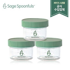 [세이지스푼풀]NEW 유리 120ml 3P/이유식기/이유식준비물/유리이유식용기/이유식식기, 3개