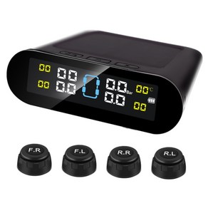 Autocatbeaty A1 TPMS 타이어 공기압 측정기 USB 태양광 충전방식 타이어 압력 온도 모니터링 방수 무선 센서, 1개