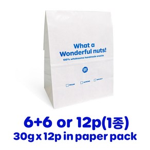 이베넛 피칸 호두정과 강정 소포장 30g 12팩 360g 페이퍼팩, 1개, 피칸6+호두6(360g)페이퍼팩