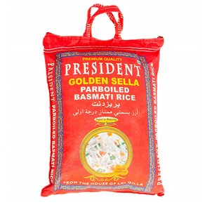 PRESIDENT 프레지던트 Basmati 바스마티 라이스 골든 셀라 (1 X 5 KG), 1개, 5kg