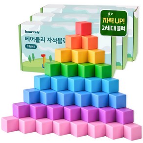 베어블리 2세대 자석 블럭 블록 큐브 교구 32pcs, 3세트