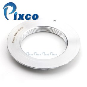 Pixco 렌즈 어댑터 M42-Canon EF 카메라 550d 7D 5D 1D 500D 50D 실버, 1개