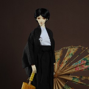 돌모아 구체관절인형의상 56cm 60cm SD13 검정 심플 기모노 세트 SD - Basic Kimono (Black) [B1-6-3]