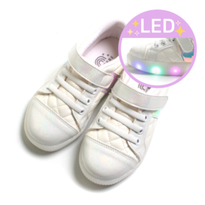 프롬베베 여아용 하퍼 퀼팅 LED 운동화